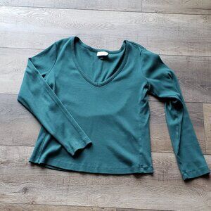 Long Sleeve Scoop Neck Ribbed Shirt, Size:  XXL